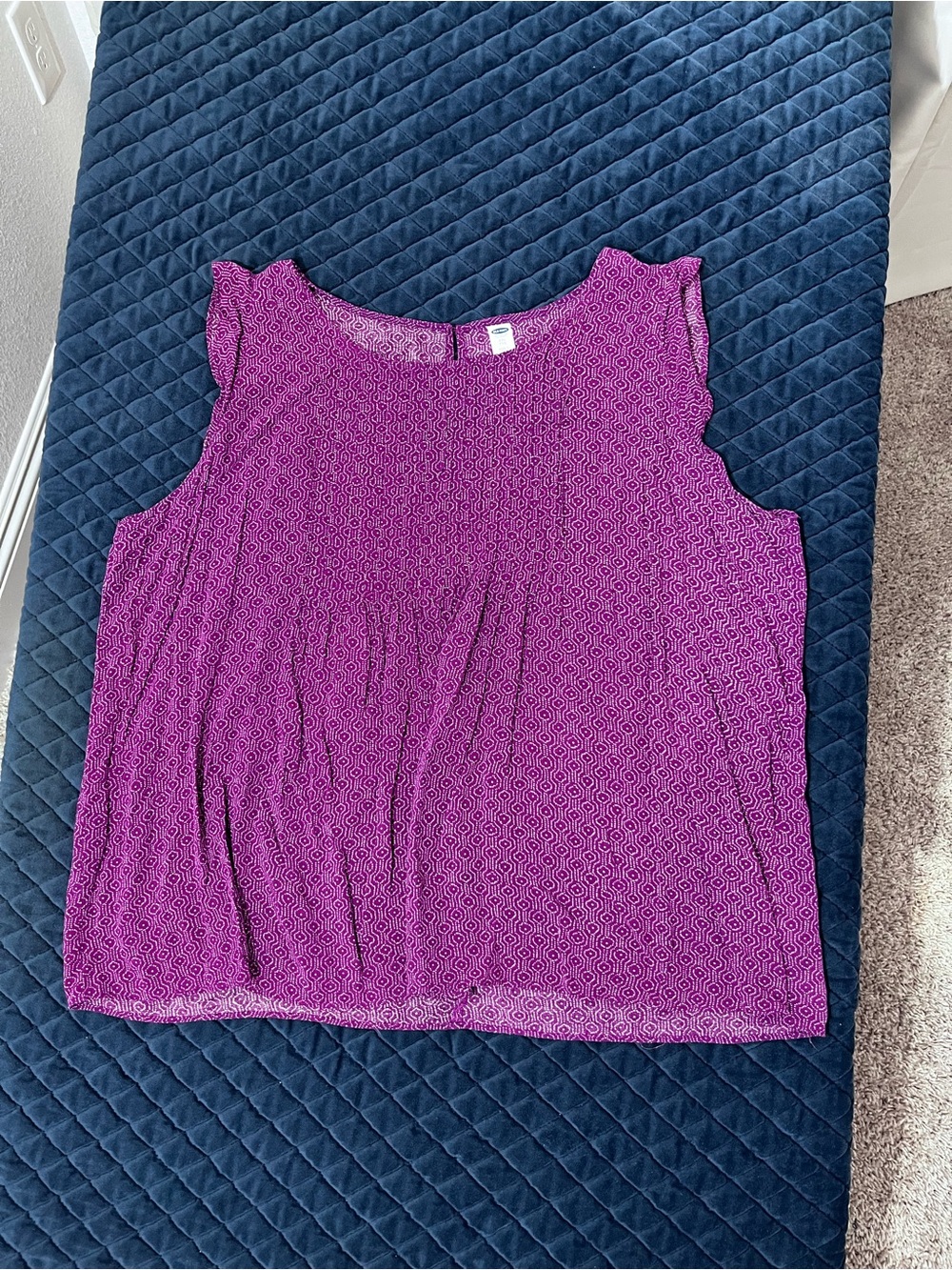 Old Navy Purple Printed Sleeveless Top - Cute Casual - Lightweight - Size XXL